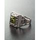 Bold Silver Signet Ring With Green Amber The Ellas, Ring Size: 7 / 17.5, image , picture 5