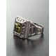 Bold Silver Signet Ring With Green Amber The Ellas, Ring Size: 12 / 21.5, image , picture 5