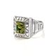 Bold Silver Signet Ring With Green Amber The Ellas, Ring Size: 12 / 21.5, image , picture 6