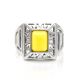 Bold Geometric Honey Amber Ring In Sterling Silver The Ellas, Ring Size: 7 / 17.5, image , picture 3