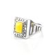 Bold Geometric Honey Amber Ring In Sterling Silver The Ellas, Ring Size: / 23.5, image , picture 5
