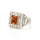 Cognac Amber Ring In Sterling Silver The Ellas, Ring Size: 5 / 15.5, image , picture 6