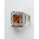 Cognac Amber Ring In Sterling Silver The Ellas, Ring Size: / 23, image , picture 4