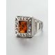 Cognac Amber Ring In Sterling Silver The Ellas, Ring Size: 11 / 20.5, image , picture 4