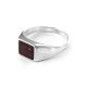 Bold Silver Ring With Cherry Amber The London, Ring Size: 13 / 22, image , picture 4