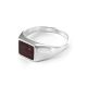 Bold Silver Ring With Cherry Amber The London, Ring Size: 11.5 / 21, image , picture 4