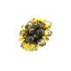 Green Amber Ring The Chrysanthemum, Ring Size: Adjustable, image , picture 4