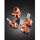 Multicolor Amber Open Ring With Jewelry Polymer The Dalmatian, Ring Size: Adjustable, image , picture 4