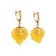 Botanical Style Golden Earrings With Natural Amber The Canada, image , picture 3