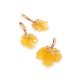 Botanical Style Golden Earrings With Natural Amber The Canada, image , picture 4