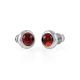 Cute Bright Silver Studs With Cognac Amber The Berry, image , picture 3