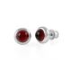 Cute Bright Silver Studs With Cognac Amber The Berry, image , picture 4