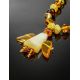Amber Teething Necklace With Angel Shaped Pendant, image , picture 2