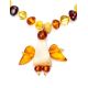 Amber Teething Necklace With Angel Shaped Pendant, image , picture 4