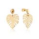 Palm Leaf Motif Gold Earrings, image 