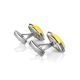Amber Cufflinks In Sterling Silver The Petal, image , picture 3