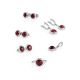 Silver Studs With Luminous Cherry Amber The Berry, image , picture 6