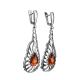 Elegant Cognac Amber Drop Earrings In Sterling Silver The Sevilla, image , picture 3