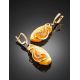 Golden Earrings With Natural Amber Dangles The Triumph, image , picture 2