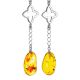 Chic Silver Amber With Inclusions Chain Earrings The Clio, image , picture 5