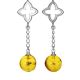 Dangle Amber Earrings In Sterling Silver With Inclusions The Clio, image , picture 6