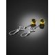 Dangle Amber Earrings In Sterling Silver With Inclusions The Clio, image , picture 2