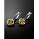 Lemon-Sparkling Amber Earrings In Sterling Silver The Flamenco, image , picture 2