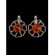 Floral Amber Earrings In Sterling Silver The Daisy, image , picture 2