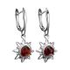 Silver Dangle Earrings With Cherry Amber The Helios, image , picture 4