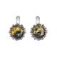 Round Green Amber Earrings In Sterling Silver The Brunia, image , picture 4