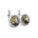 Round Green Amber Earrings In Sterling Silver The Brunia, image , picture 5