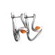 Cognac Amber Earrings In Sterling Silver The Leia, image , picture 3