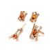 Cognac Amber Earrings In Gold With Champagne Crystals The Raphael, image , picture 5