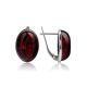 Cherry Amber Oval Earrings In Silver The Goji, image , picture 3