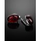 Cherry Amber Oval Earrings In Silver The Goji, image , picture 2