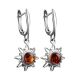 Sterling Silver Dangles With Cognac Amber The Helios, image , picture 3