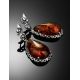 Sterling Silver Drop Earrings With Cognac Amber The Luxor, image , picture 2