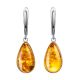 Amber Silver Drop Earrings The Pulse, image , picture 3