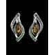 Amber Earrings In Sterling Silver With Crystals The Raphael, image , picture 2
