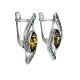 Amber Earrings In Sterling Silver With Crystals The Raphael, image , picture 4