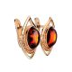 Classy Golden Earrings With Amber And Crystals The Raphael, image , picture 4