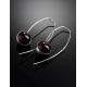 Cherry Amber Silver Threader Earrings The Sorbonne, image , picture 2
