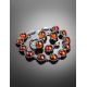 Round Silver Earrings With Cognac Amber The Brunia, image , picture 5