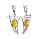 Drop Amber Earrings In Sterling Silver The Sail, image , picture 4