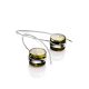 Bold Silver Threaded Earrings With Green Amber The Furor, image , picture 4