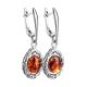 Charming Silver Drop Earrings With Bright Cognac Amber The Florence, image , picture 3