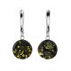 Green Amber Dangle Earrings In Sterling Silver The Furor, image , picture 3