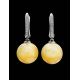 Honey Amber Earrings In Gold With Diamonds The Jupiter, image , picture 2