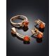 Stylish Golden Earrings With Amber, image , picture 5