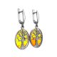 Symbolic Earrings Made With Amber and Sterling Silver The Tree Of Life, image , picture 4